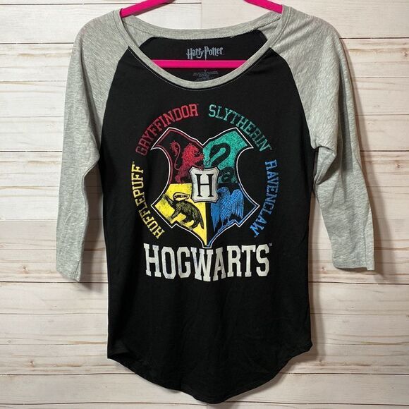 Harry Potter Hogwarts Raglan Athletic Tee Shirt - Picture 9 of 14